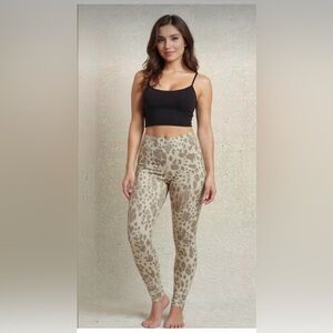 Lululemon Athletica Tan and Brown Leopard Print Leggings
